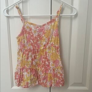 SO Floral Kids Tank Top - Pink and Yellow